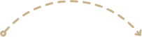 A curved, dashed arrow pointing from left to right.