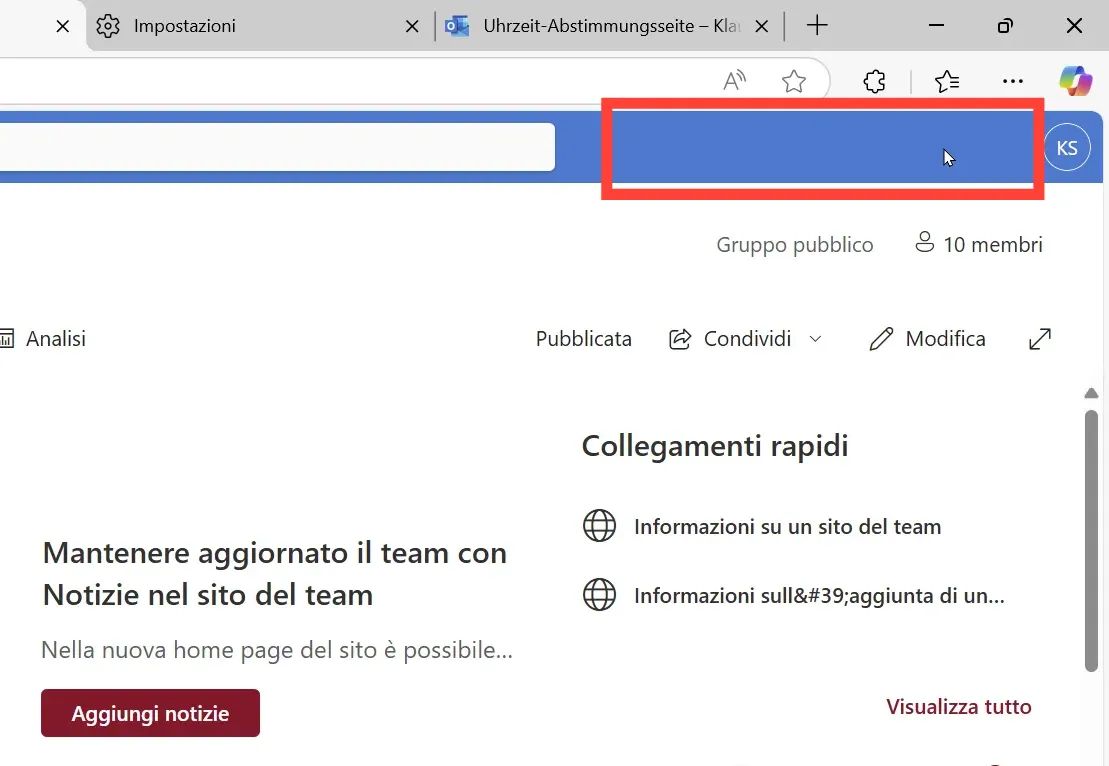 Gear icon in the top right-hand corner of the SharePoint page Gear icon in the top right-hand corner of the SharePoint page