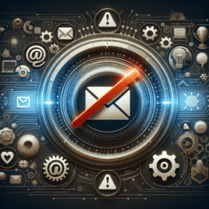 Switch off Outlook e-mail alerts for better time management - symbolised by a crossed-out envelope against a decorative background